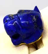 Fantastic Lapis Jaguar Head Pin in Gold