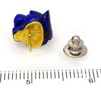 Fantastic Lapis Jaguar Head Pin in Gold