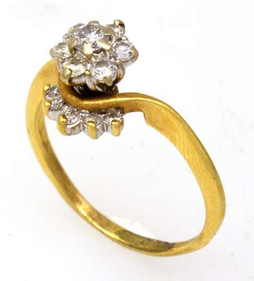 Diamond Contour Ring in Gold, Size 8