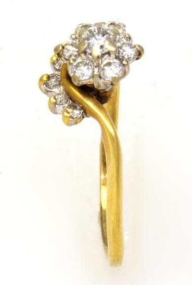 Diamond Contour Ring in Gold, Size 8