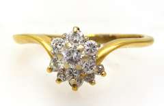 Diamond Contour Ring in Gold, Size 8
