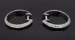 14K White Gold Diamond Hoop Earrings