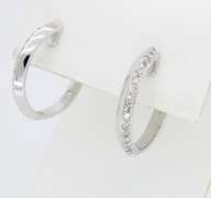 14K White Gold Diamond Hoop Earrings