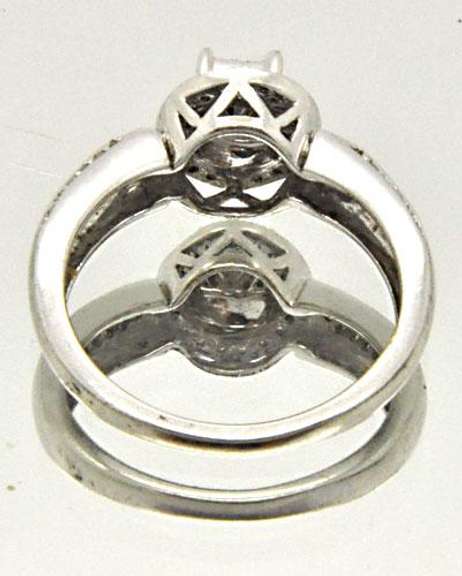 LADIES 14 KT WHITE GOLD DIAMOND RING.