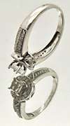 LADIES 14 KT WHITE GOLD DIAMOND RING.