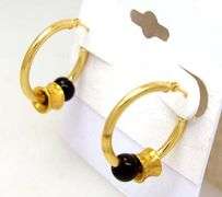Beaded Gold Hoop Earrings