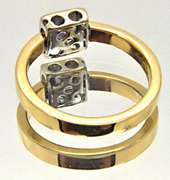 LADIES 18 KT YELLOW AND WHITE GOLD AMETHYST SET.