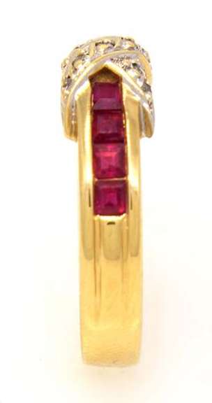 Ruby & Diamond Band in Gold, Size 6.5