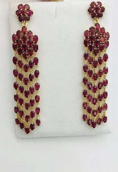 14kt Gold Ruby Earrings, 30+ CTW