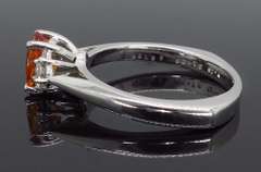Orange Sapphire and Diamond Ring