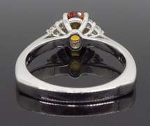 Orange Sapphire and Diamond Ring
