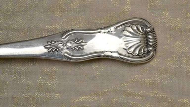 1834 Scottish Georgian Sterling Silver Kings Pattern Large Stuffing  Spoon