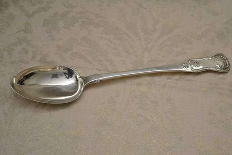 1834 Scottish Georgian Sterling Silver Kings Pattern Large Stuffing  Spoon