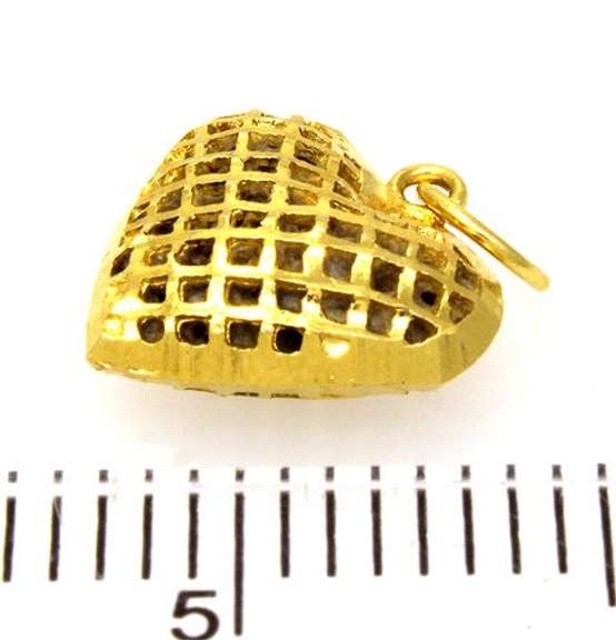 Gold Mesh-Style Heart Pendant