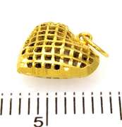 Gold Mesh-Style Heart Pendant