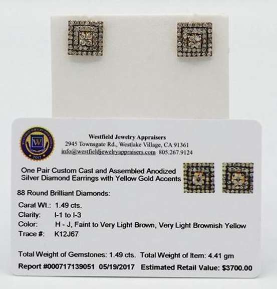 Sterling Silver Diamond Earrings