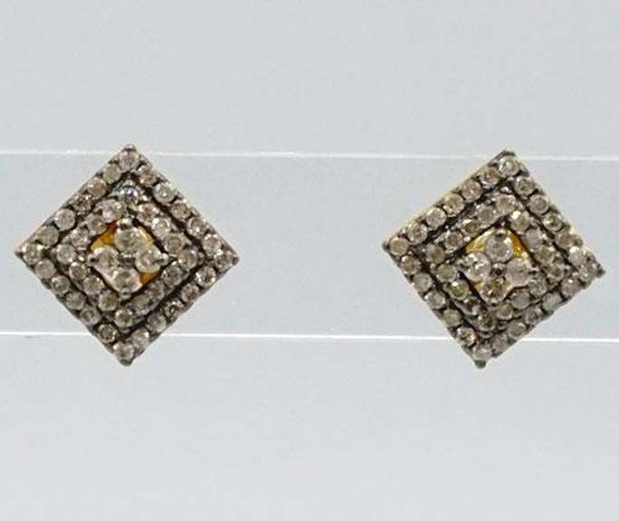 Sterling Silver Diamond Earrings