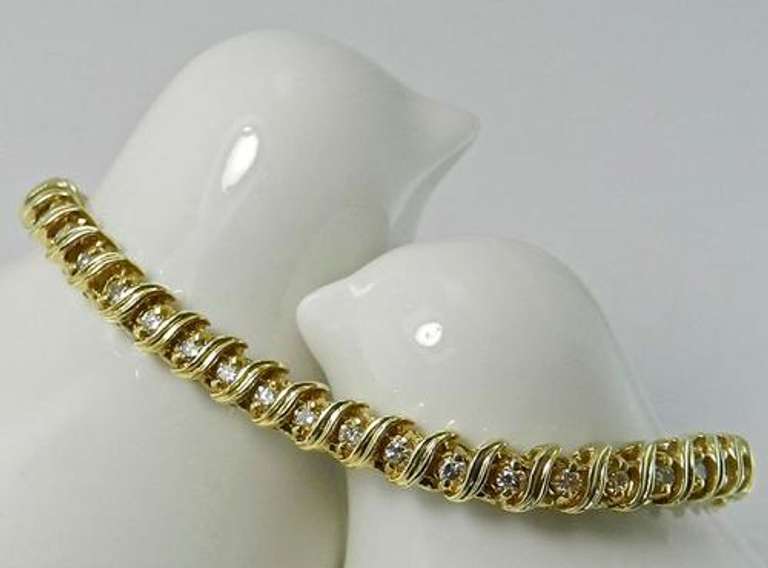 Popular S-Link 14K Diamond Bracelet