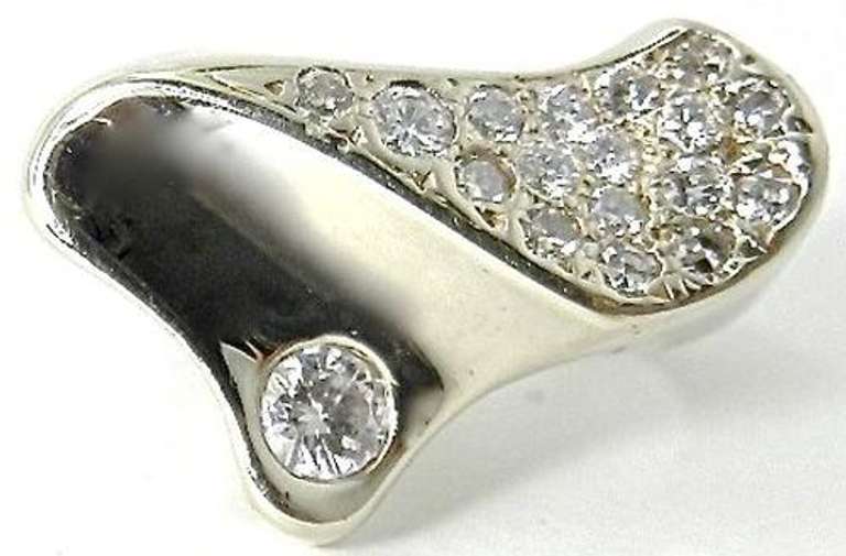 Artistic 14K White Gold Diamond Ring