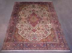 Beautiful Semi Antique Geometric Persian Tabriz 8.5x11.4