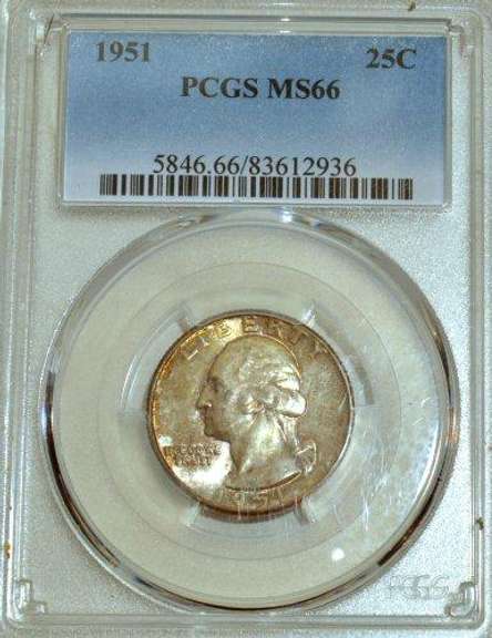 1951 Washington Quarter in PCGS MS66