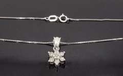 14k White Gold .25CTW Diamond Necklace