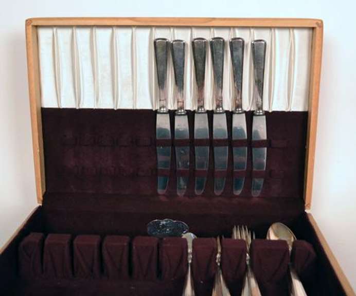 30 Pc Antique German Silver Plated Flatware Set for 6