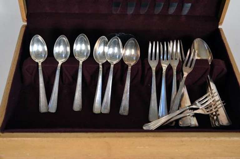 30 Pc Antique German Silver Plated Flatware Set for 6