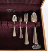 30 Pc Antique German Silver Plated Flatware Set for 6