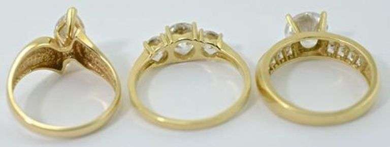 Excellent Lot of 14K Engagement Style CZ Rings