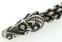 Heavy Sterling Dragon Choker and 3 Cuff Bracelets