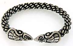 Heavy Sterling Dragon Choker and 3 Cuff Bracelets
