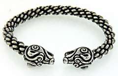 Heavy Sterling Dragon Choker and 3 Cuff Bracelets