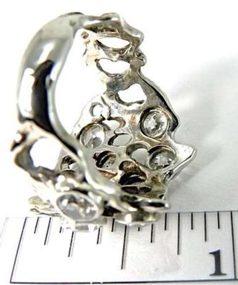 Unique 14K Free Form Diamond Ring