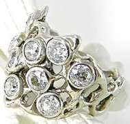 Unique 14K Free Form Diamond Ring