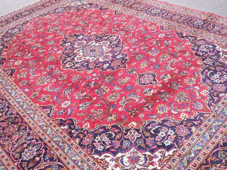 Fascinating Semi Antique Persian Kashan 12.8x9.5