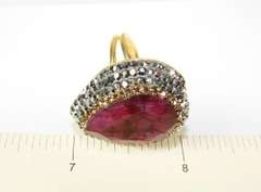 Glamorous Large Gem Appealing Design 925 Silver Ring