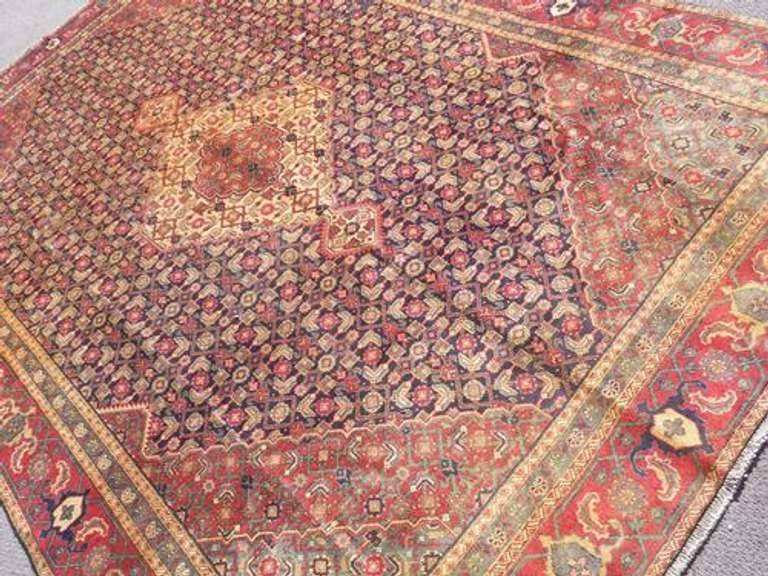 Semi Antique Persian Tabriz Mahi (Fish) Design 10.8x7