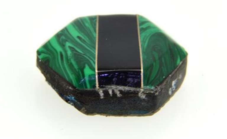Unique Loose Malachite with Black Onyx Inlay
