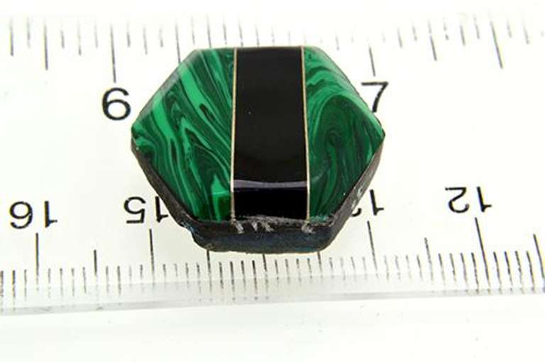 Unique Loose Malachite with Black Onyx Inlay
