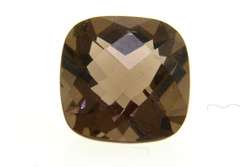10x10mm Checkerboard Cushion Cut Smoky Quartz