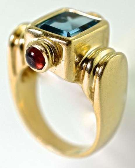Contemporary Blue Topaz 14K Ring
