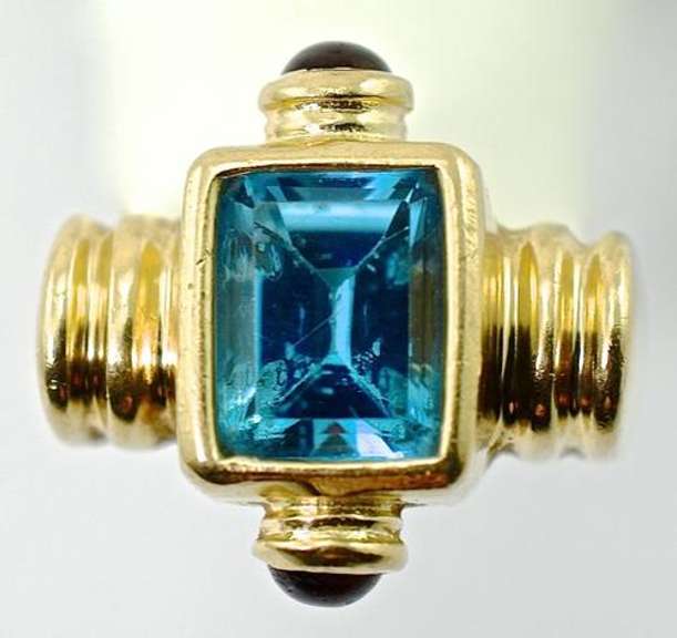 Contemporary Blue Topaz 14K Ring