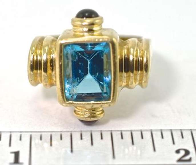 Contemporary Blue Topaz 14K Ring