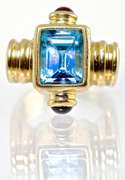 Contemporary Blue Topaz 14K Ring