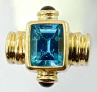 Contemporary Blue Topaz 14K Ring
