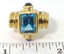 Contemporary Blue Topaz 14K Ring