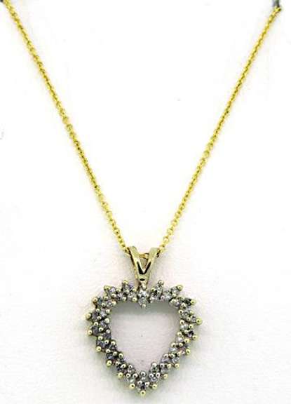 Sweet Open Heart Diamond Pendant Necklace