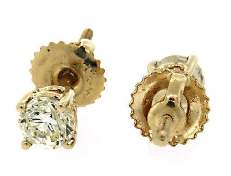 Elegant 14kt YG Diamond Stud Earrings