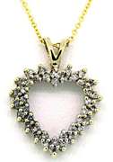 Sweet Open Heart Diamond Pendant Necklace